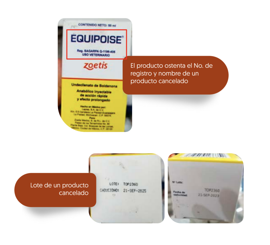 ALERTA SANITARIA Y ZOOSANITARIA FALSIFICACIÓN DEL PRODUCTO EQUIPOISE (UNDECILENATO DE BOLDENONA) EN TODAS SUS PRESENTACIONES.
